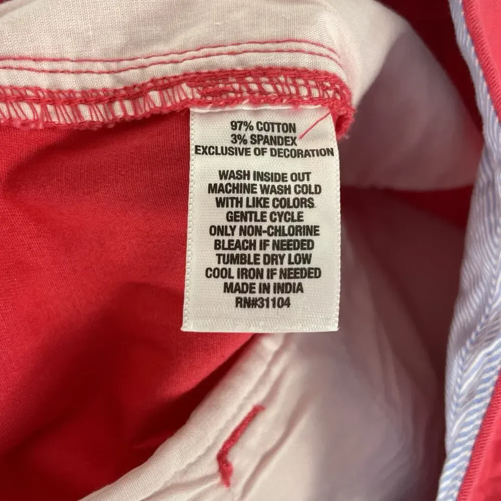 Crown & Ivy Women's Caroline Pink Chino Shorts size 10